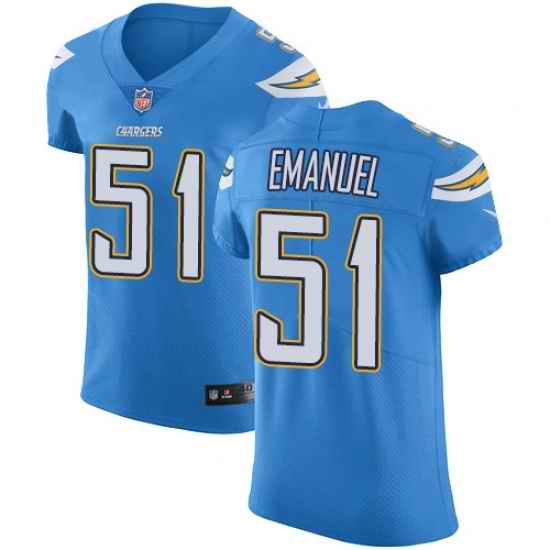 Nike Chargers #51 Kyle Emanuel Electric Blue Alternate Mens Stitched NFL Vapor Untouchable Elite Jersey
